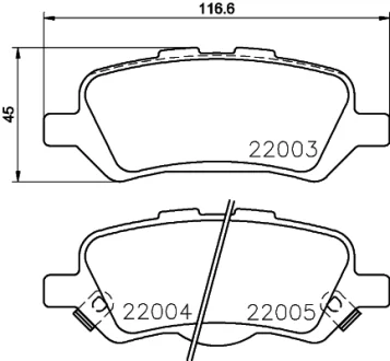 Гальмівні колодки дискові зад. Toyota Venza 12- HELLA PAGID 8DB 355 023-051