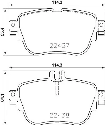 Гальмівні колодки дискові зад. MERCEDES C W205 13- E W213 16- HELLA PAGID 8DB 355 025-781 (фото 1)