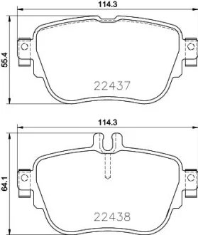 Гальмівні колодки дискові зад. MERCEDES C W205 13- E W213 16- HELLA PAGID 8DB 355 025-781
