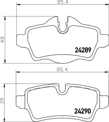 HELLA MINI колодки гальмівні задні R56, R57 HELLA PAGID 8DB355031791 (фото 1)