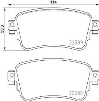 Гальмівні колодки Citroen Jumpy Opel Vivaro C, Zafira Peugeot Expert 1.5D-Electric 02.16- HELLA PAGID 8DB 355 037-681