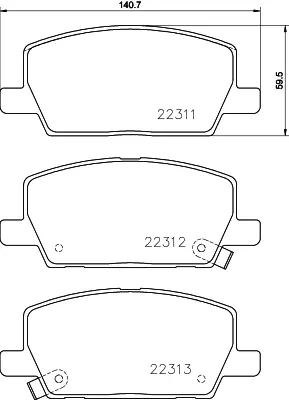 Колодки гальмівні (передні) Opel Insignia B 17-/ Mokka 12- (Mando) Q+ HELLA PAGID 8DB 355 040-001 (фото 1)