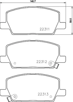Колодки гальмівні (передні) Opel Insignia B 17-/ Mokka 12- (Mando) Q+ HELLA PAGID 8DB 355 040-001