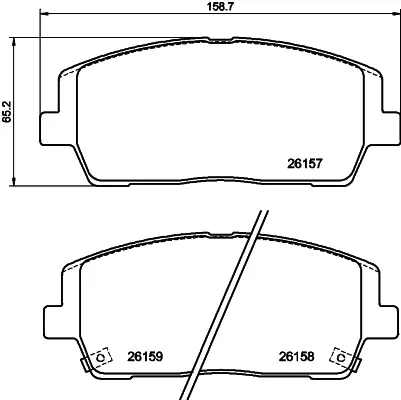 Гальмівні колодки дискові перед. Hyundai Santa Fe Kia Sorento 2.0D/2.2D/2.4 01.15- HELLA PAGID 8DB 355 040-011 (фото 1)