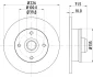 HELLA VW диск гальмівний задній SEAT HELLA PAGID 8DD355101661 (фото 4)