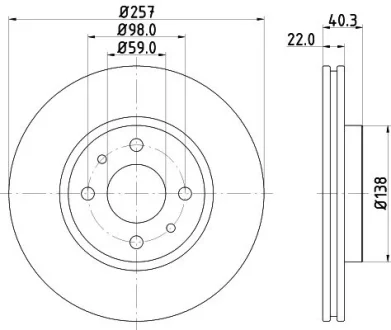 Диск гальмівний переднiй Citroen Nemo HELLA PAGID 8DD 355 103-971