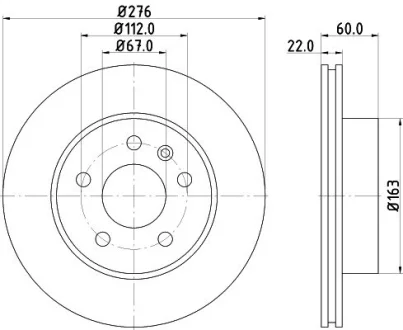 HELLA DB PRO гальмівний диск передн. (вент.) Vito108-110D/113-114 96- HELLA PAGID 8DD355104521
