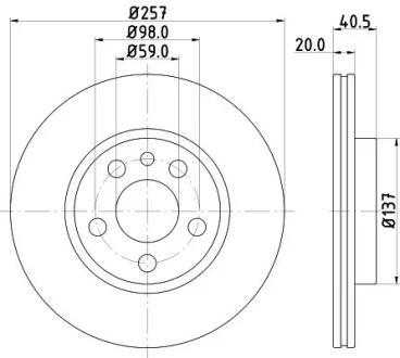 Диск гальмівний перед. Fiat Scudo 96- HELLA PAGID 8DD 355 105-621