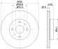 HELLA PRO TOYOTA гальмівний диск передн.Yaris 00-05 HELLA PAGID 8DD355108881 (фото 4)