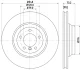 HELLA PRO BMW диск гальмівний передн. 3 E90, X1 E84 04- HELLA PAGID 8DD355113531 (фото 4)