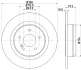 HELLA PRO DB диск гальмівний задн. W204 HELLA PAGID 8DD355114211 (фото 4)
