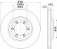 Диск гальмівний Isuzu D-MAX 2.5D 06.12- HELLA PAGID 8DD 355 115-231 (фото 4)