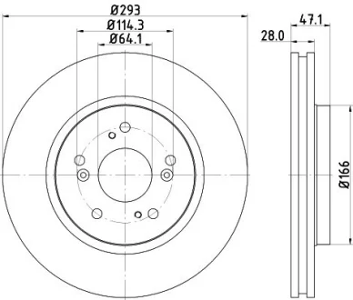 Диск гальмівний з покриттям PRO. передн. HELLA PAGID 8DD355115941
