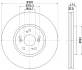 Гальмівний диск передній Honda Accord IX, Accord VIII 2.0-3.5 06.08- HELLA PAGID 8DD 355 116-091 (фото 4)