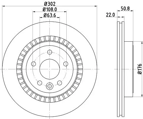 Диск гальмівний Volvo XC60 I 2.0-3.2 05.08-12.17 HELLA PAGID 8DD 355 116-191 (фото 1)