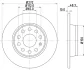 Диск гальмівний зад. (271.8x48,3) Audi A3 09-/Seat Leon 05- HELLA PAGID 8DD 355 116-971 (фото 4)