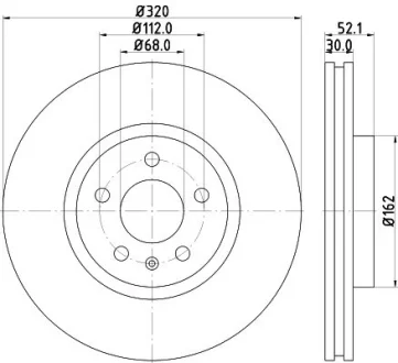Диск гальмівний з покриттям PRO. передн. HELLA PAGID 8DD355117191