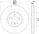 Диск гальмівний перед. правий BMW 5 (F07, F10, F11, F18), 6 (F12, F13, F06), 7 (F01, F02, F03, F04) 3.0/3.5/4.0D 09- HELLA PAGID 8DD 355 119-271 (фото 4)