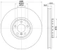 HELLA PRO HIGH CARBON BMW гальмівний диск передн. лівий X5 (E70), X5 (F15, F85), X6 (E71, E72) HELLA PAGID 8DD355120721 (фото 4)