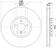 HELLA PRO HIGH CARBON BMW гальмівний диск передн. правий X5 (E70), X5 (F15, F85), X6 (E71, E72) HELLA PAGID 8DD355120731 (фото 4)