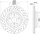 HELLA PRO HIGH CARBON DB диск гальмівний задн.GLE W166 11- HELLA PAGID 8DD355122551 (фото 4)