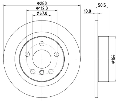 HELLA PRO BMW диск гальмівний задній X1/F48 HELLA PAGID 8DD355122661