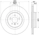 HELLA PRO BMW гальмівний диск 5 Gran Turismo (F07), 7 (F01, F02, F03, F04), ALPINA HELLA PAGID 8DD355125091 (фото 4)