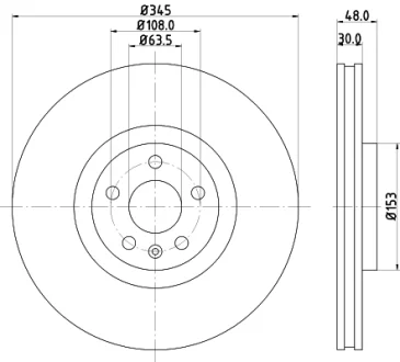Диск гальмівний PRO High Carbon; передн. HELLA PAGID 8DD355126371