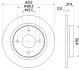 HELLA PRO FORD диск гальмівний задній FIESTA VII 1.0 HELLA PAGID 8DD355126611 (фото 1)