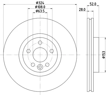 Диск гальмівний PRO High Carbon. передн. HELLA PAGID 8DD355126661
