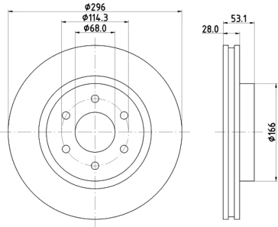 HELLA PRO NISSAN диск гальм. передн. Navara 05- HELLA PAGID 8DD355126841