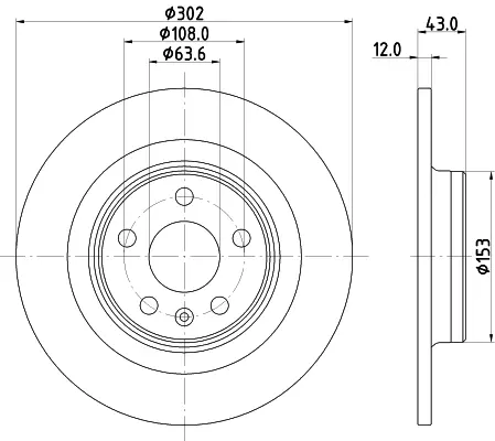 HELLA PRO HIGH CARBON VOLVO диск гальм. задн. S60 20- HELLA PAGID 8DD355126991 (фото 1)
