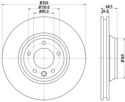 Диск гальмівний PRO High Carbon перед. прав. Audi Q7 3.0TDI/Porsce Cayenne/VW Touareg 3.0TDI-6.0TDI 09.02- HELLA PAGID 8DD 355 128-071