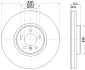 HELLA PRO HIGH CARBON BMW диск гальм. передній X5 E70, X6 E71 HELLA PAGID 8DD355129311 (фото 4)