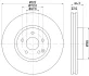 HELLA PRO HIGH CARBON DB диск гальмівний передн. W203/204, E212 HELLA PAGID 8DD355129521 (фото 4)