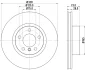 Диск гальмівний (High Carbon) передній BMW X3 (F25) 2.0i-3.0D 10- HELLA PAGID 8DD 355 129-631 (фото 4)