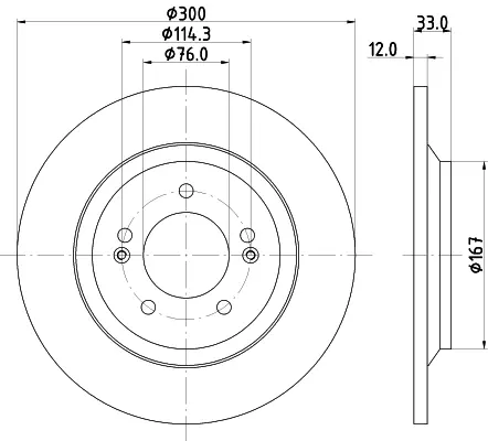 HELLA PRO HYUNDAI гальмівний диск задн. i30 17- HELLA PAGID 8DD355131381 (фото 1)