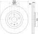 HELLA PRO HIGH CARBON OPEL гальмівний диск передн. INSIGNIA 17- HELLA PAGID 8DD355132621 (фото 1)