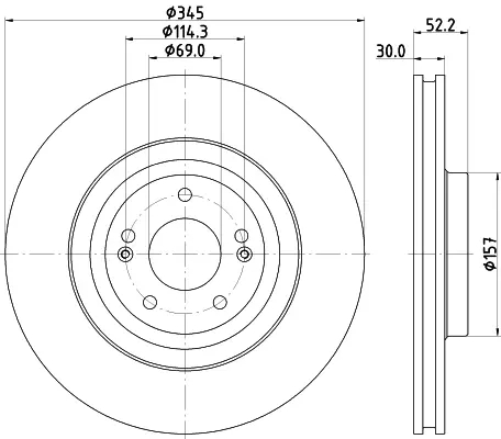 HELLA PRO HYUNDAI гальмівний диск передн. i30 2.0 17- HELLA PAGID 8DD355132681 (фото 1)