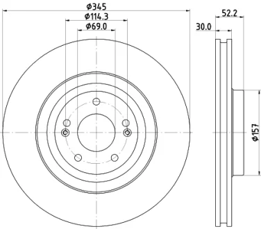 HELLA PRO HYUNDAI гальмівний диск передн. i30 2.0 17- HELLA PAGID 8DD355132681