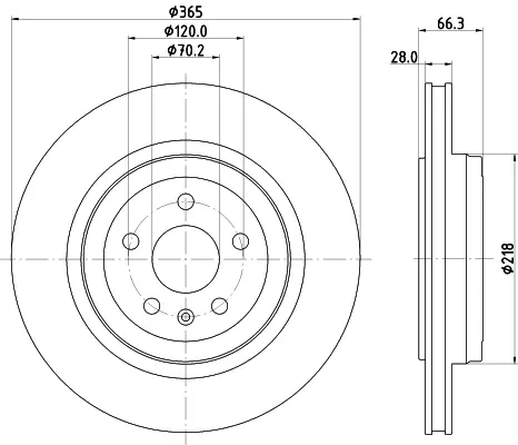 HELLA PRO TESLA гальм. диск задн. MODEL S 14-, MODEL X 16- HELLA PAGID 8DD355132901 (фото 1)