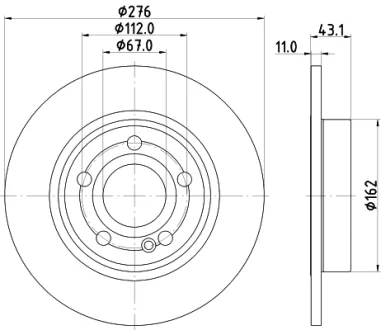 HELLA PRO DB гальмівний диск задн. W177 18- HELLA PAGID 8DD355133061