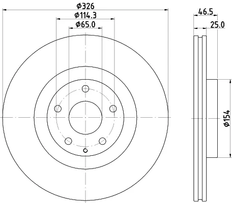HELLA PRO HIGH CARBON MAZDA Гальмівний диск передн. MX-30 20- HELLA PAGID 8DD355134771 (фото 1)