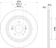 HELLA PRO HYUNDAI Гальмівний диск задн. SANTA FE IV 2.0, 2.4 18-, PALISADE HELLA PAGID 8DD355135221 (фото 1)