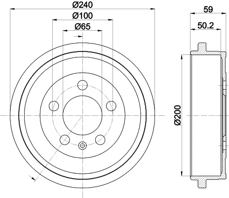 HELLA VW гальмівний барабан Skoda Fabia, Polo 00- HELLA PAGID 8DT355300371 (фото 1)
