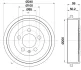 HELLA VW гальмівний барабан Skoda Fabia, Polo 00- HELLA PAGID 8DT355300371 (фото 1)