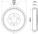 HELLA SKODA гальмівний барабан FABIA 1.6 21-, KAMIQ 1.0 19-, VW POLO 1.0 17-, SEAT HELLA PAGID 8DT355303251 (фото 1)