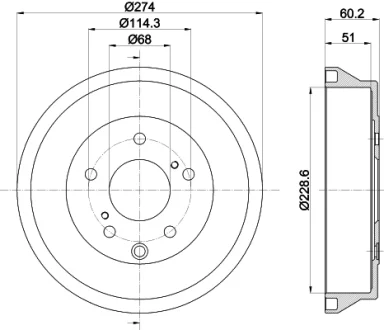 HELLA NISSAN Гальмівний барабан задн. JUKE 1.2, 1.5, 1.6 10- HELLA PAGID 8DT355303311