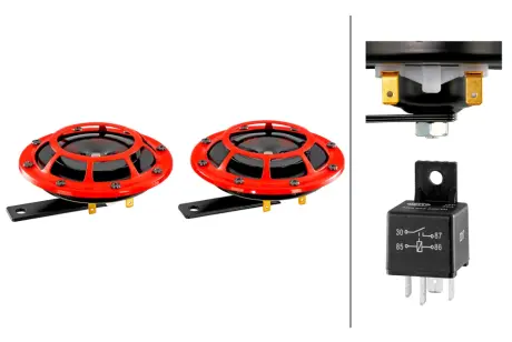 Сигнал звуковий Hella Super Tone B133 (комплект) червоний HELLA 3AG003399-801