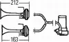 Фанфари (єлектропневматичні, 12В, 780-840Гц, 118дБ) HELLA 3PB003001651 (фото 2)